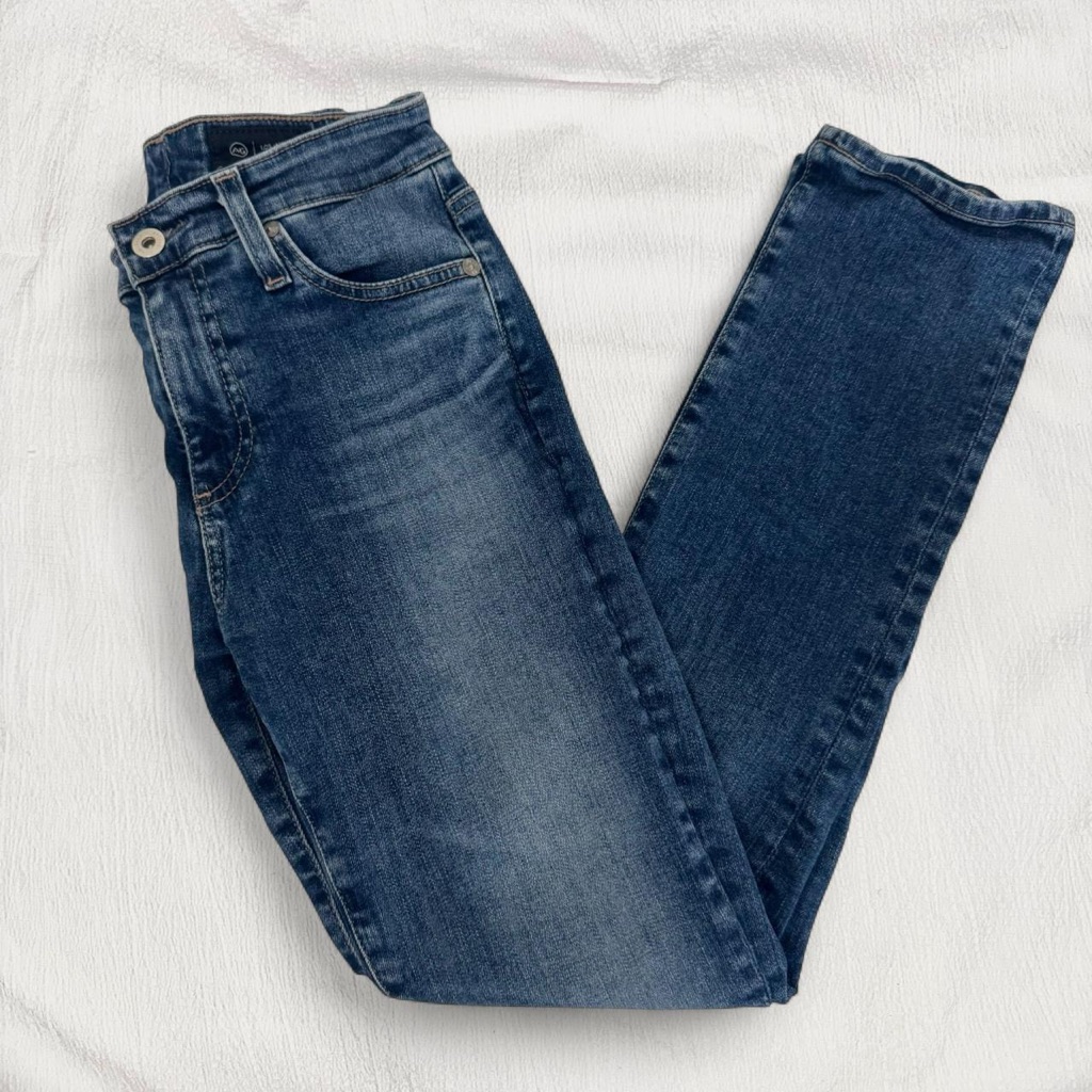 Ag Adriano Goldschmied Women's “Mari Crop” High Rise Slim Leg Jeans In Size 24r